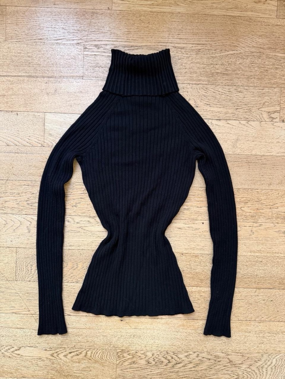INC International Concepts Black Ribbed Turtleneck Sweater